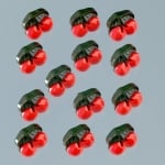 Копчета, черешки, 15 x 15 mm, 13бр., червени/зелени