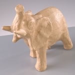 Фигура от папиемаше, слон, 15 x 6.5 x 15 cm
