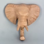 Фигура от папиемаше, трофей слонска глава, 38 x 33 x 22.5 cm