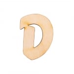 Деко фигурка буква "D", дърво, 28 mm