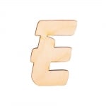 Деко фигурка буква "E", дърво, 50 mm