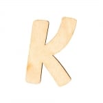 Деко фигурка буква "K", дърво, 19 mm