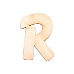 Деко фигурка буква "R", дърво, 19 mm