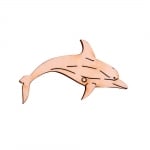 Деко фигурка делфин скачащ, дърво, 50 mm
