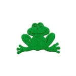 Деко фигурка жаба, филц, 40 mm, зелено