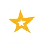 Деко фигурка звезда в звезда, Filz, 40 mm, светложълт