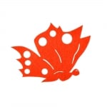 Деко фигурка пеперуда отстрани, Filz, 80 mm, оранжев
