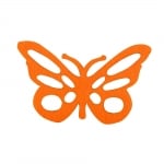Деко фигурка пеперуда с фигури. Filz. 60 mm. жълт