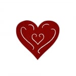 Деко фигурка сърце с филиграни, Filz, 40 mm, кафяв