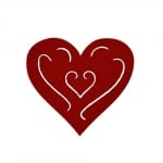 Деко фигурка сърце с филиграни, Filz, 50 mm, кафяв