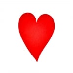Деко фигурка сърце удължено, Filz, 160 mm, червен