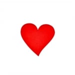 Деко фигурка сърце, Filz, 30 mm, червен
