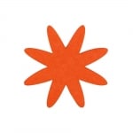 Деко фигурка цвете 8 листно, филц, 80 mm, оранжев