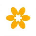 Деко фигурка цвете в цвете, филц, 30 mm, жълт