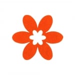 Деко фигурка цвете в цвете, филц, 30 mm, оранжев