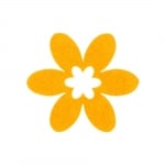 Деко фигурка цвете в цвете, филц, 40 mm, жълт