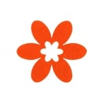 Деко фигурка цвете в цвете, филц, 40 mm, оранжев