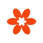 Деко фигурка цвете в цвете, филц, 45 mm, оранжев