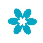 Деко фигурка цвете в цвете, филц, 45 mm, турско син