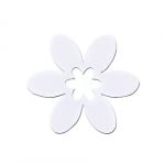 Деко фигурка цвете в цвете, филц, 55 mm, бял