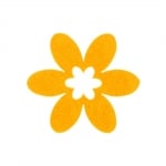 Деко фигурка цвете в цвете, филц, 55 mm, жълт