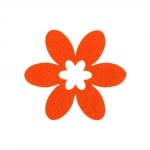 Деко фигурка цвете в цвете, филц, 55 mm, оранжев