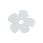 Деко фигурка цвете с извивки, филц, 20 mm, бял