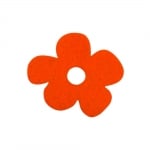 Деко фигурка цвете с извивки, филц, 20 mm, оранжев