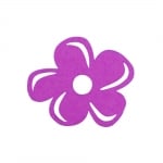 Деко фигурка цвете с извивки, филц, 30 mm, виолетов