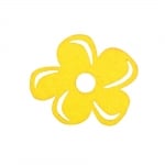 Деко фигурка цвете с извивки, филц, 30 mm, жълт