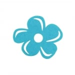 Деко фигурка цвете с извивки, филц, 60 mm, турскосин