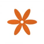 Деко фигурка цвете, филц, 25 mm, оранжев