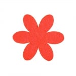 Деко фигурка цвете, филц, 50 mm, червен