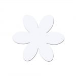 Деко фигурка цвете, филц, 55 mm, бял