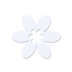 Деко фигурка цвете, филц, 65 mm, бял