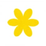 Деко фигурка цвете, филц, 65 mm, жълт