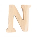 Буква декоративна RicoDesign, "N", натурално дърво, 8 cm