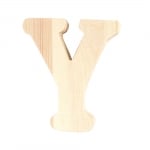 Буква декоративна RicoDesign, "Y", натурално дърво, 8 cm