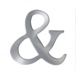 Декоративен символ RicoDesign, "&", SILVER, 33/30 mm