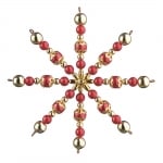 Креативен комплект за направата на звезда от перли, Ø 10 cm, 1 брой, златни/ червени