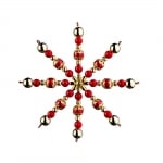 Креативен комплект за направата на звезда от перли, Ø 15 cm, 1 брой, златни/ червени