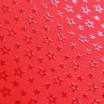 Фото картон с орнаментен лак, 220 g/m2, 47 x 69 cm, 1 л, червен със звезди