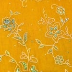 Хартия ръчна памучна, 50 g/m2, 50 x 70cm, 1 л., жълт с релефни растения