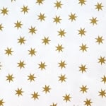 Цветна хартия, 130 g/m2, 50 x 69 cm, 1л, бяла със златни звезди