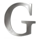 Декоративен символ RicoDesign, "G", SILVER, 33/29 mm