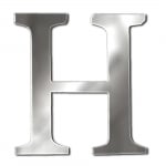 Декоративен символ RicoDesign, "H", SILVER, 32/27 mm
