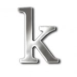 Декоративен символ RicoDesign, "k", SILVER, 24/23 mm