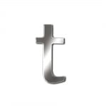 Декоративен символ RicoDesign, "t", SILVER, 30/15 mm
