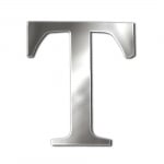 Декоративен символ RicoDesign, "T", SILVER, 32/26 mm