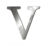 Декоративен символ RicoDesign, "V", SILVER, 32/28 mm